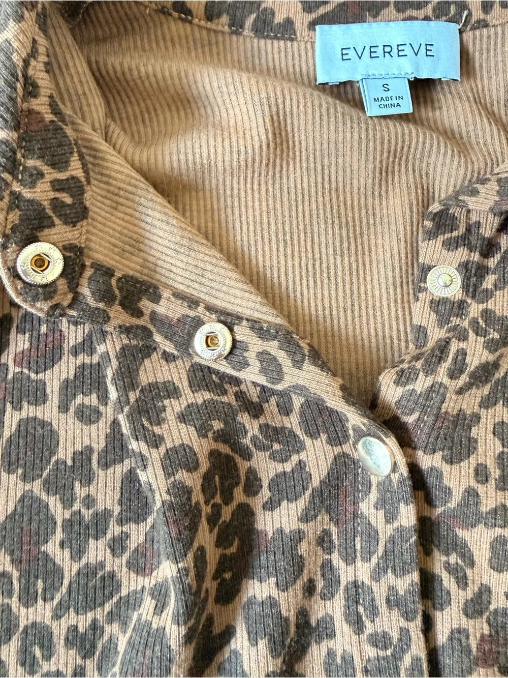 Brown Leopard Print Snap-Up Shirt